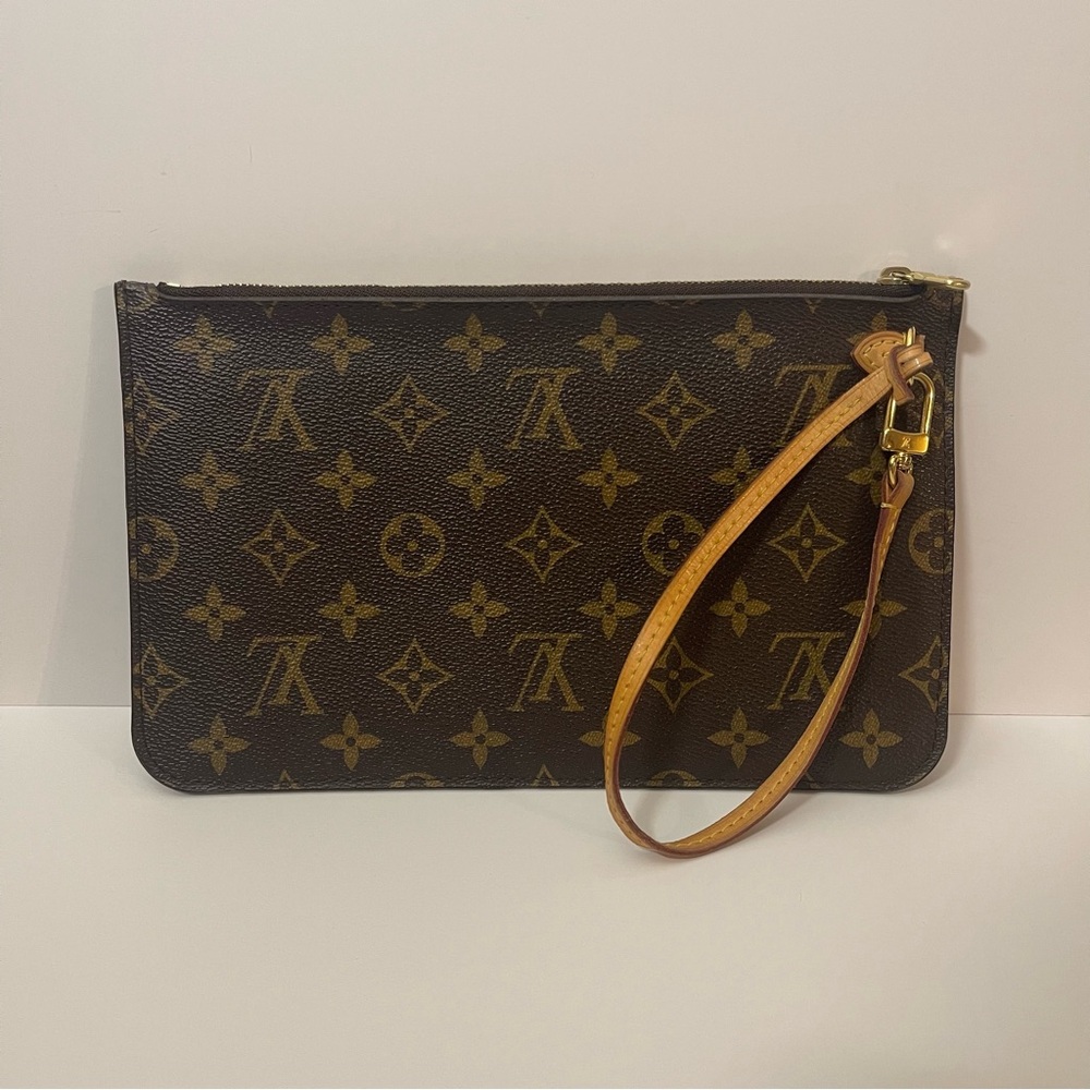 Louis Vuitton Neverfull Monogram Clutch Large 💎 AUTHENTICATED 💎 Serial SD4163